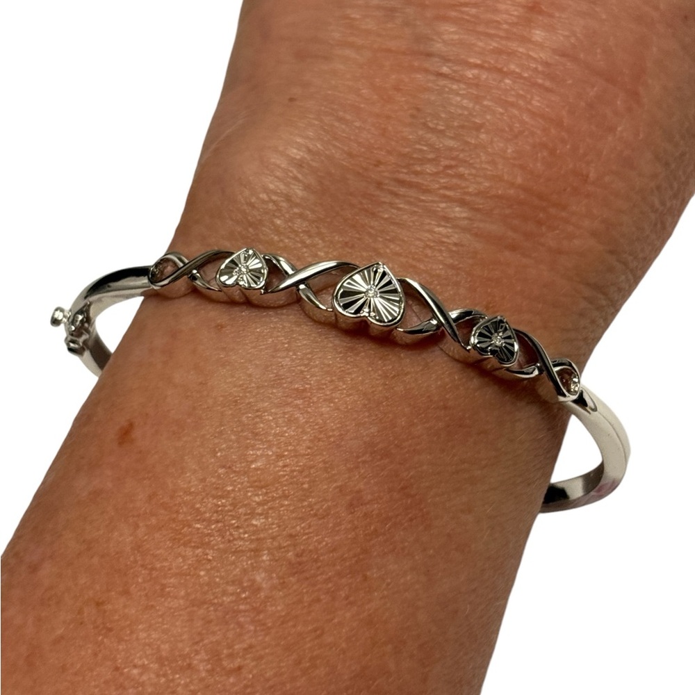 3-Diamond Mother & Daughter, Love Always Bangle Bracelet